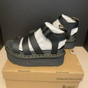Dr. Martens Black Platform Sandals with Air-Cushioned Sole